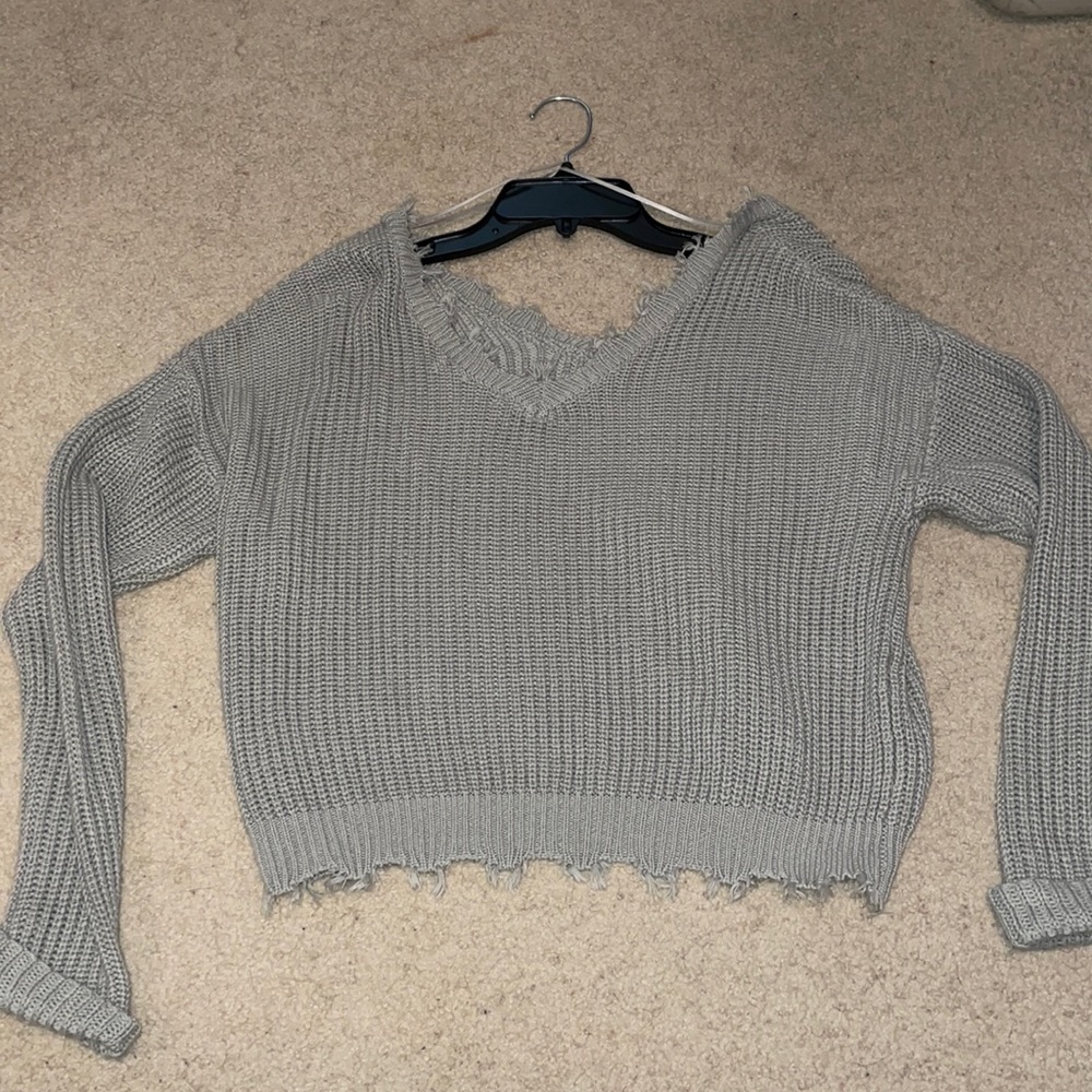 Sage green cropped sweater